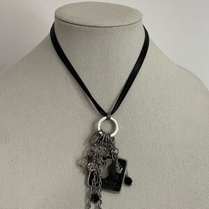 Black and Silver Charm Necklace